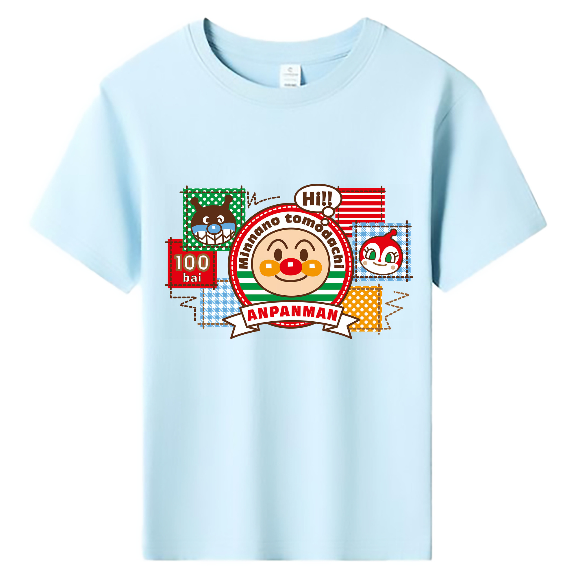 （画像用） アンパンマン Anpanman 綿100％キッズTシャツ（フロントプリント）